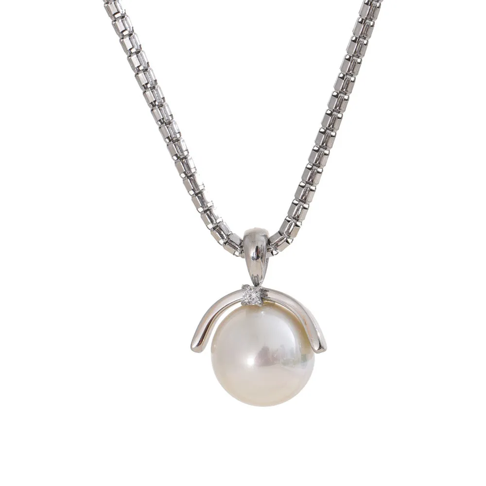 12mm Simulated Pearl Pendant Necklace