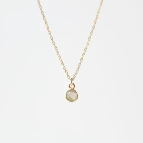 14k Gold Filled Chain with 6mm Bezel-Set Labradorite