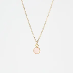 14k Gold Filled Chain with 6mm Bezel-Set Rose Quartz