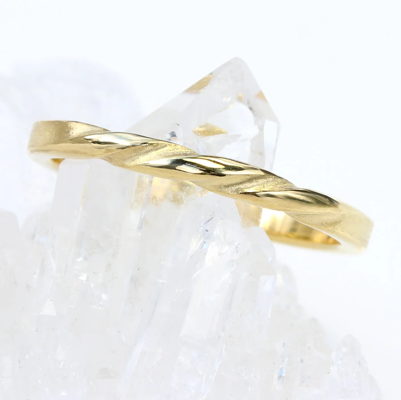 18ct Gold Spun Silk Triple Twist Wedding Ring