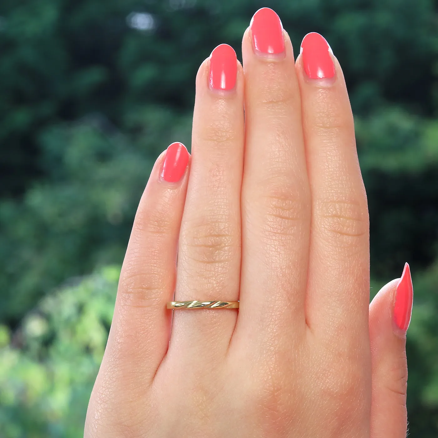18ct Gold Spun Silk Triple Twist Wedding Ring