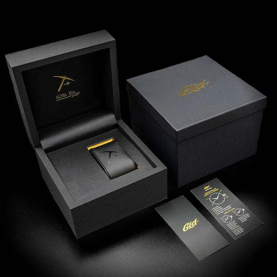 42MM Iced Alpha Era® Luminous Skeleton Gold w/ Rubber Strap