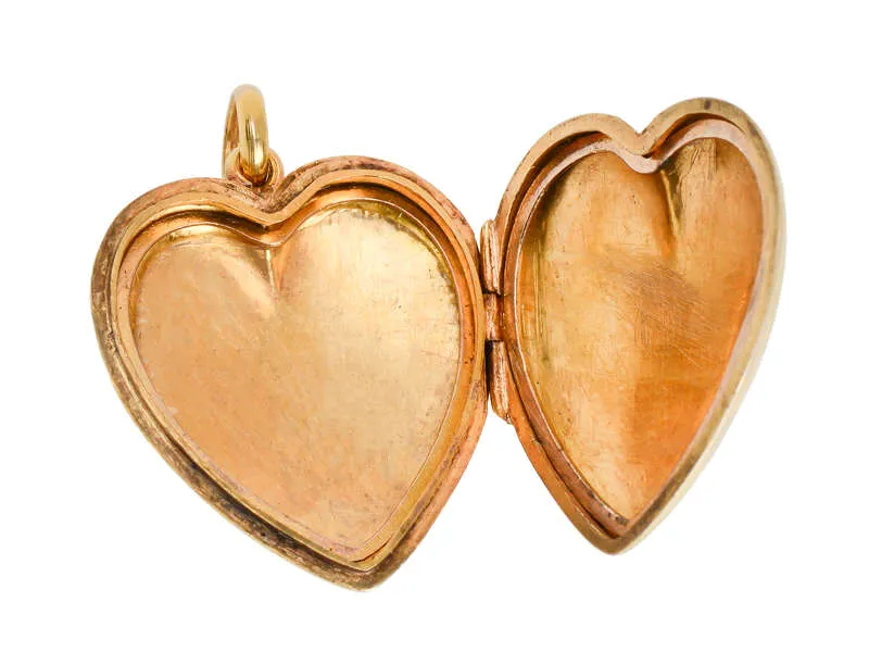Antique Puffy Heart Locket Pendant