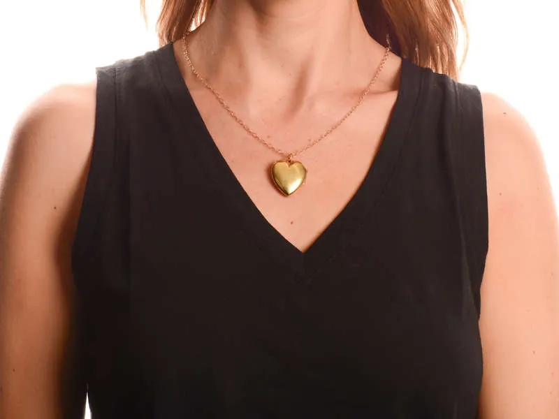 Antique Puffy Heart Locket Pendant