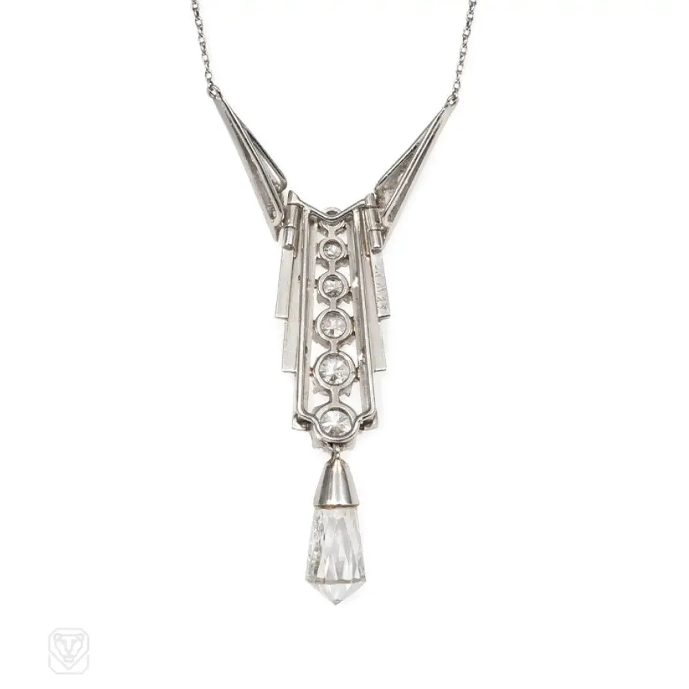 Art Deco diamond pendant necklace, Garrard