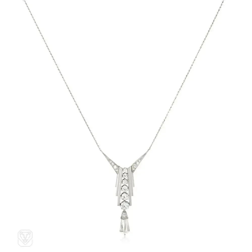 Art Deco diamond pendant necklace, Garrard