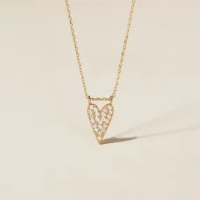 Brulee crystal heart necklace