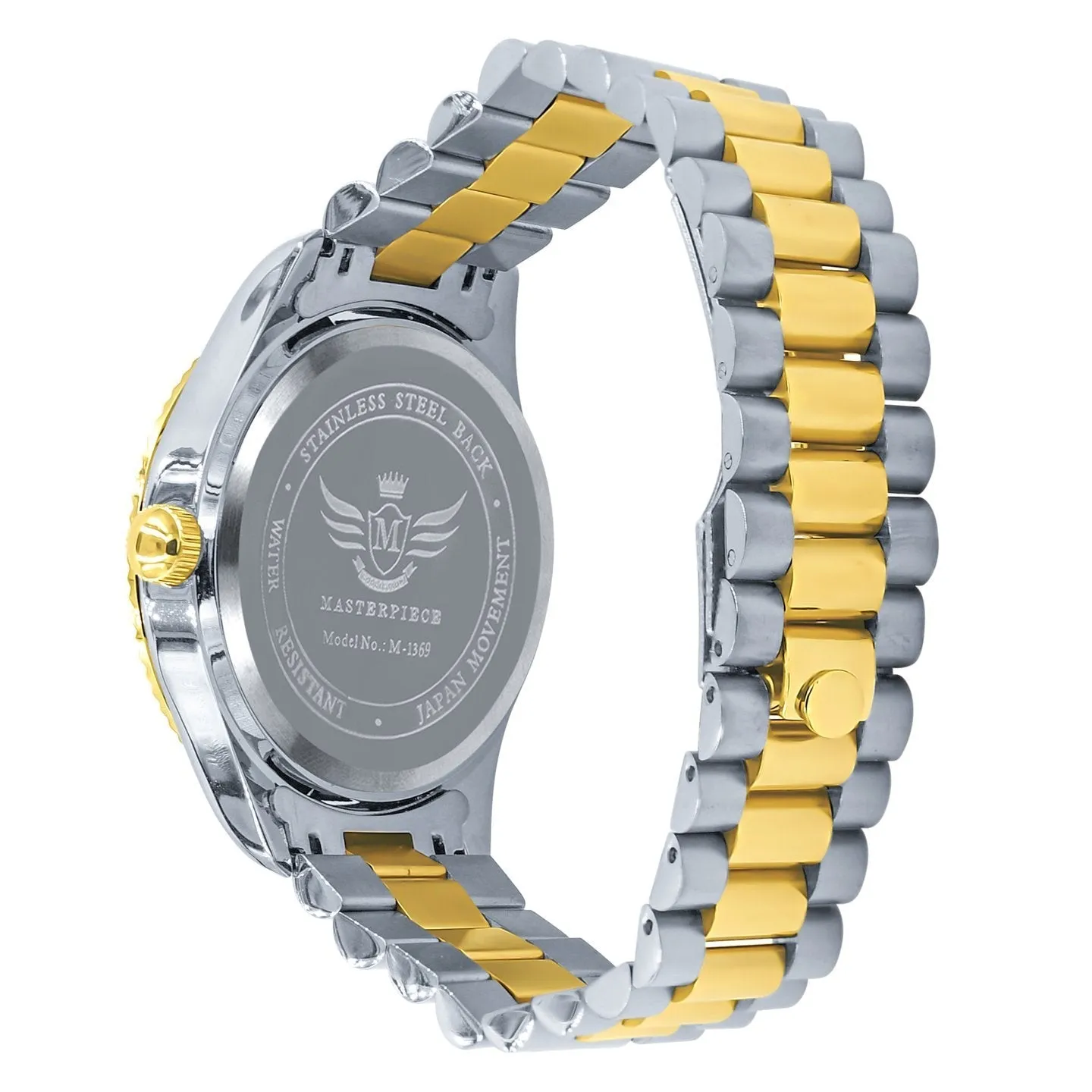 Clean 41MM CZ Baguette Hours Date Watch