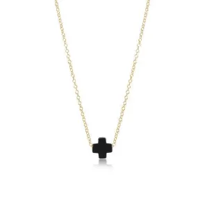 Enewton - Necklace Gold - signature cross - Onyx