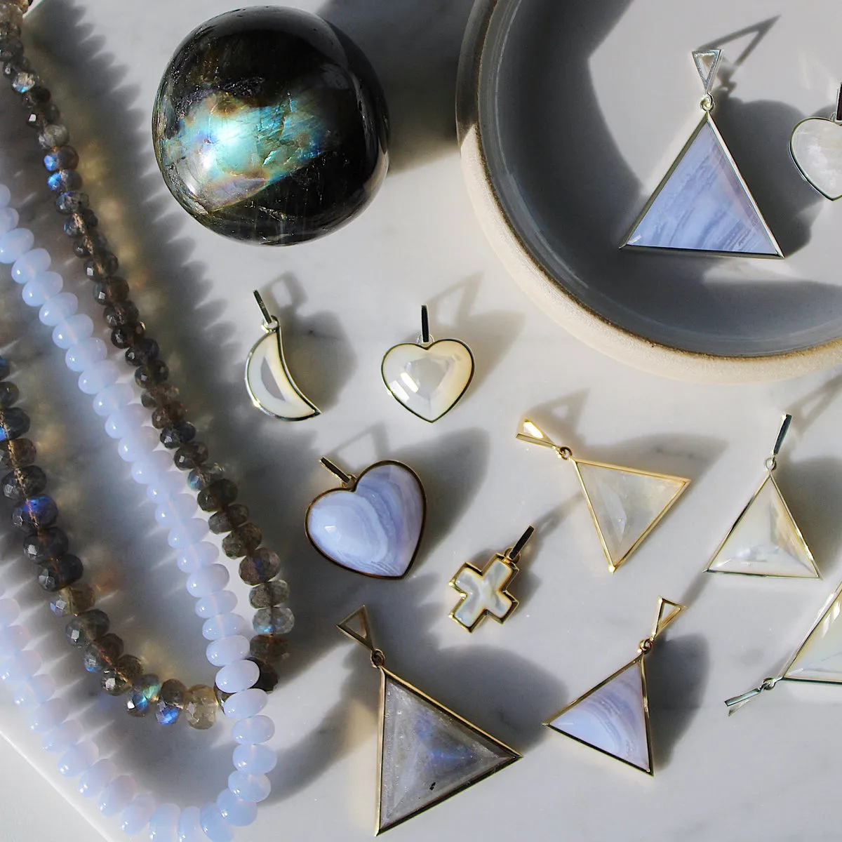 FACETED LABRADORITE CANDY BEAD NECKLACE