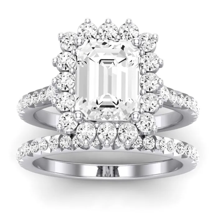 Gazania Diamond Matching Band For  With Emerald Center(Band Only. Engagement Ring Not Included)