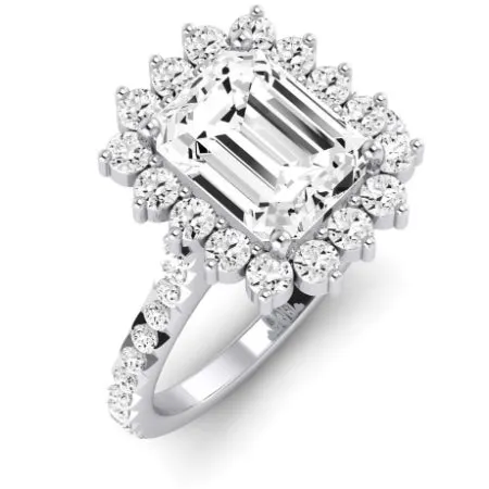Gazania Diamond Matching Band For  With Emerald Center(Band Only. Engagement Ring Not Included)