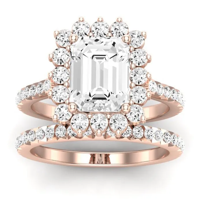 Gazania Diamond Matching Band For  With Emerald Center(Band Only. Engagement Ring Not Included)