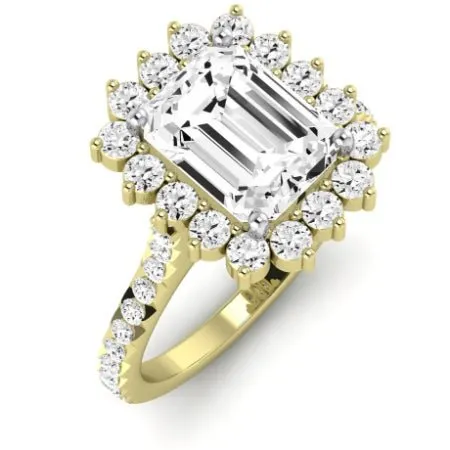 Gazania Diamond Matching Band For  With Emerald Center(Band Only. Engagement Ring Not Included)