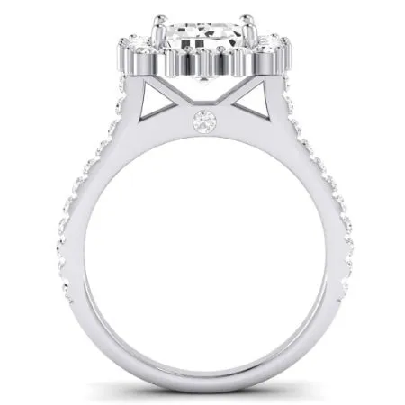 Gazania Diamond Matching Band For  With Emerald Center(Band Only. Engagement Ring Not Included)