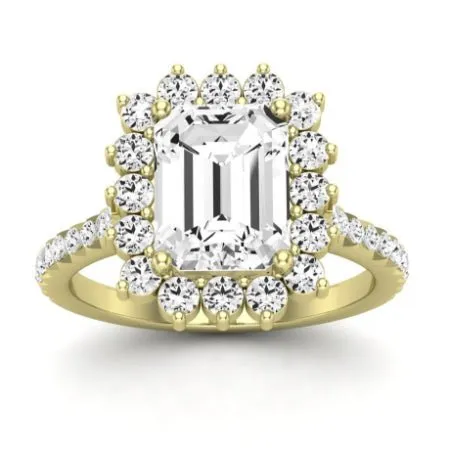 Gazania Diamond Matching Band For  With Emerald Center(Band Only. Engagement Ring Not Included)
