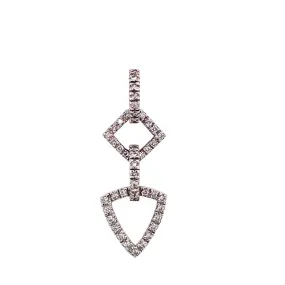 Geometric Diamond Pendant 14 Karat White Gold