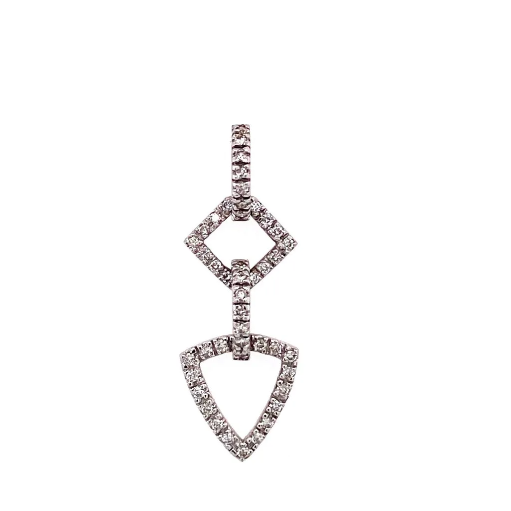 Geometric Diamond Pendant 14 Karat White Gold