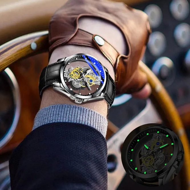 Gold Skeleton Vintage Man Quartz Watch