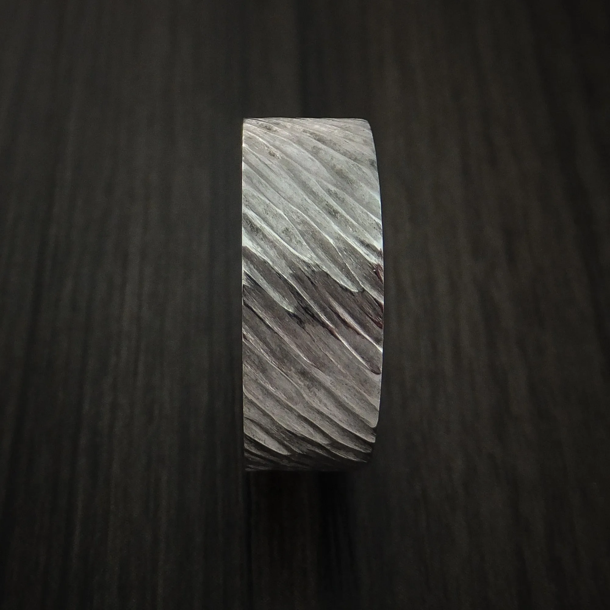 Inconel Tree Bark Band Unique Texture Men's Ring