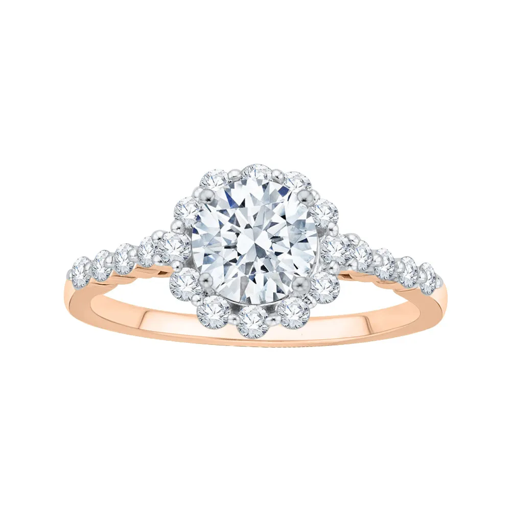 KATARINA 1 3/8 cttw Diamond Halo Engagement Ring