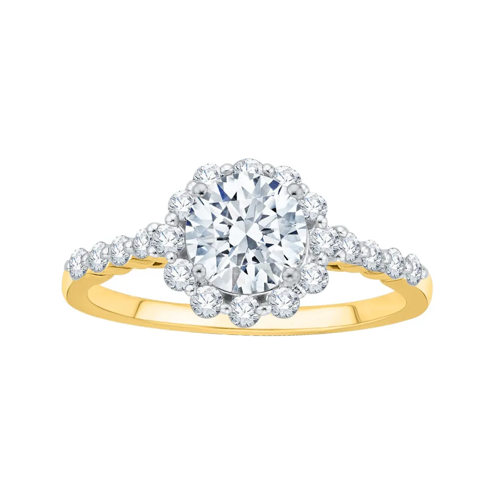KATARINA 1 3/8 cttw Diamond Halo Engagement Ring