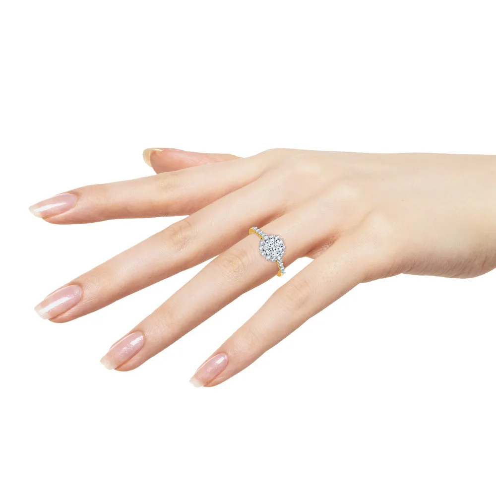 KATARINA 1 3/8 cttw Diamond Halo Engagement Ring
