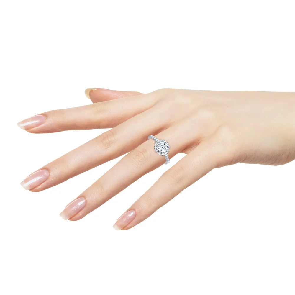 KATARINA 1 3/8 cttw Diamond Halo Engagement Ring