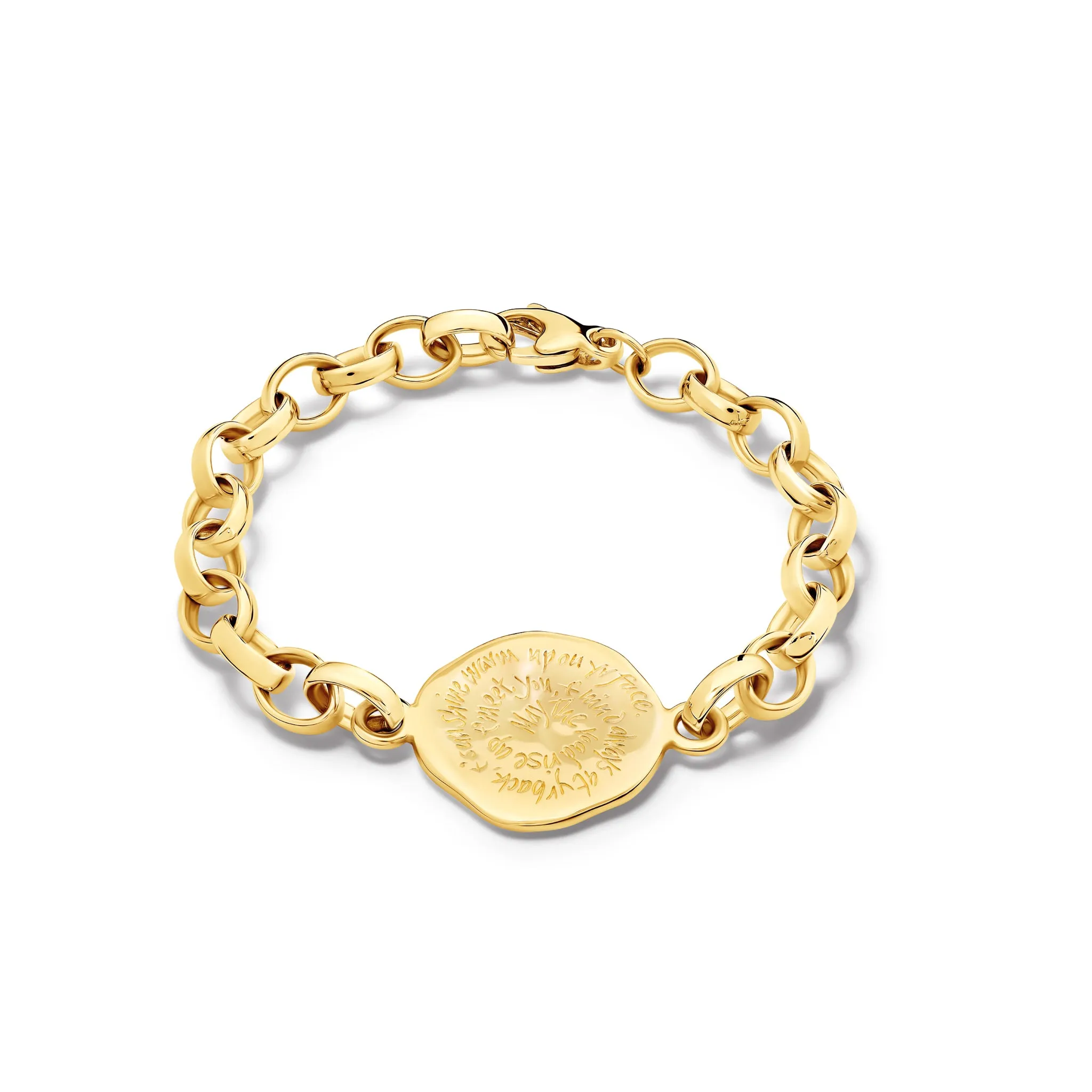 May The Road Rise Up Quote Bracelet Yellow Gold
