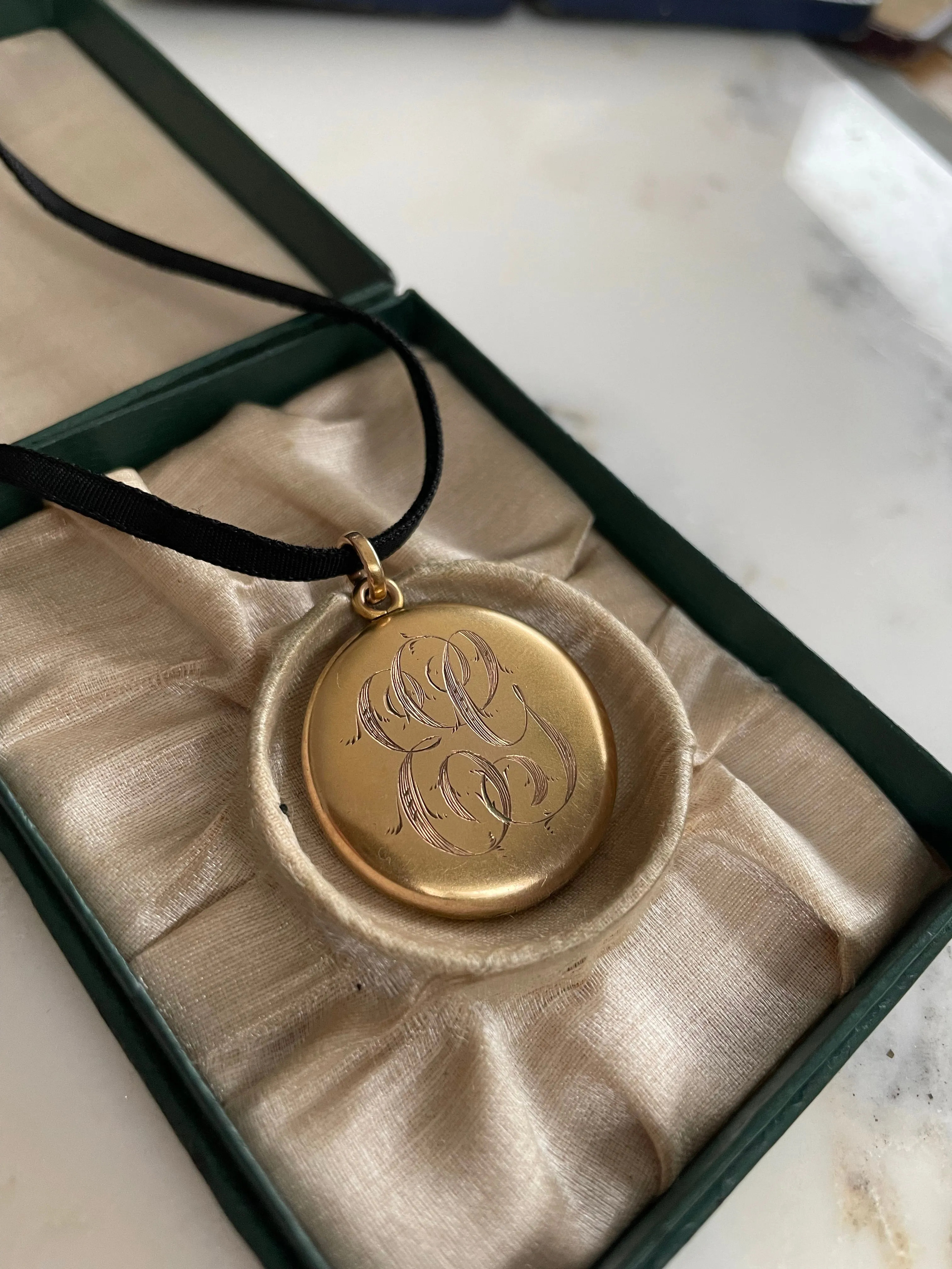 Monogram Victorian Locket Necklace