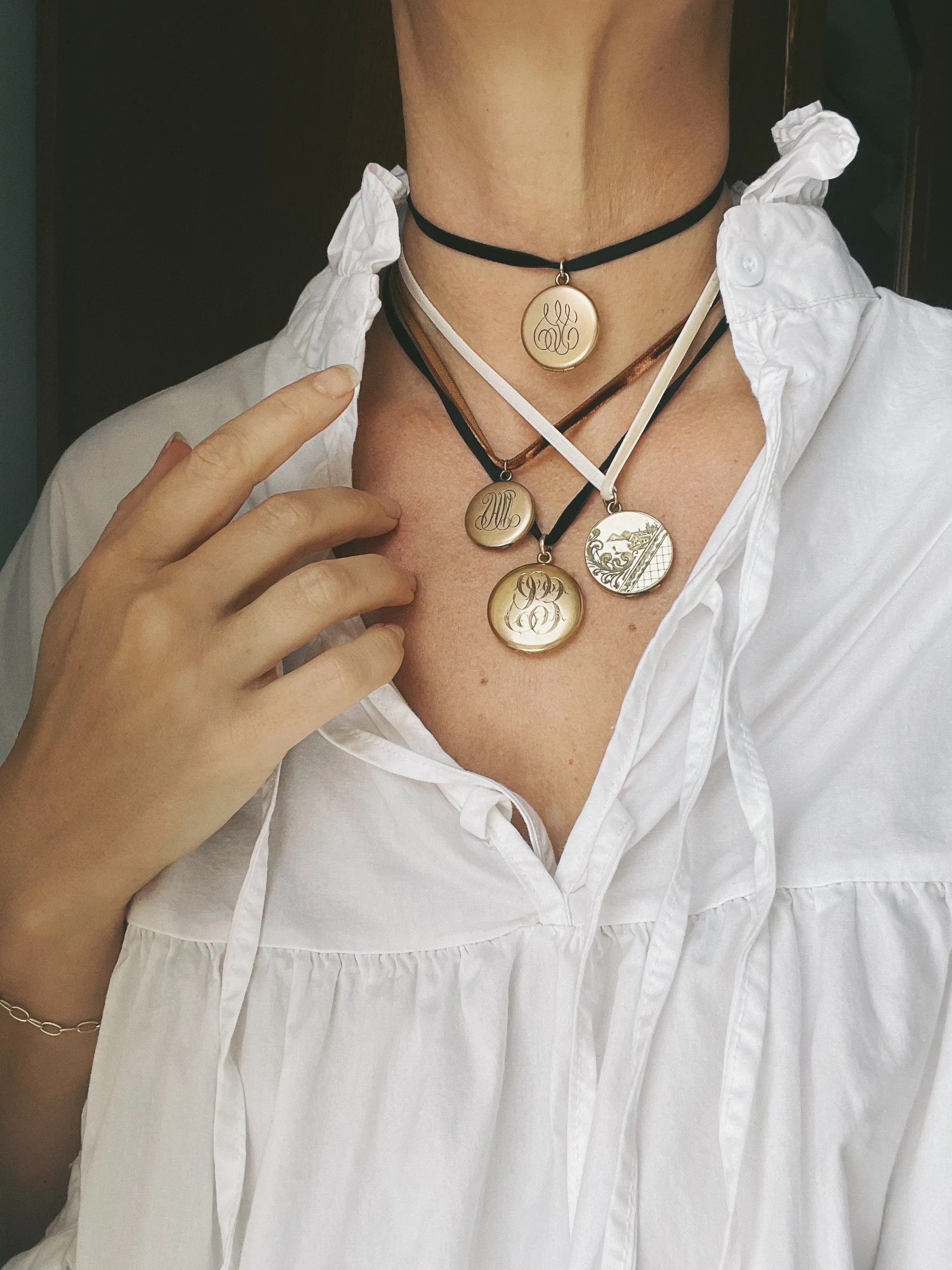Monogram Victorian Locket Necklace