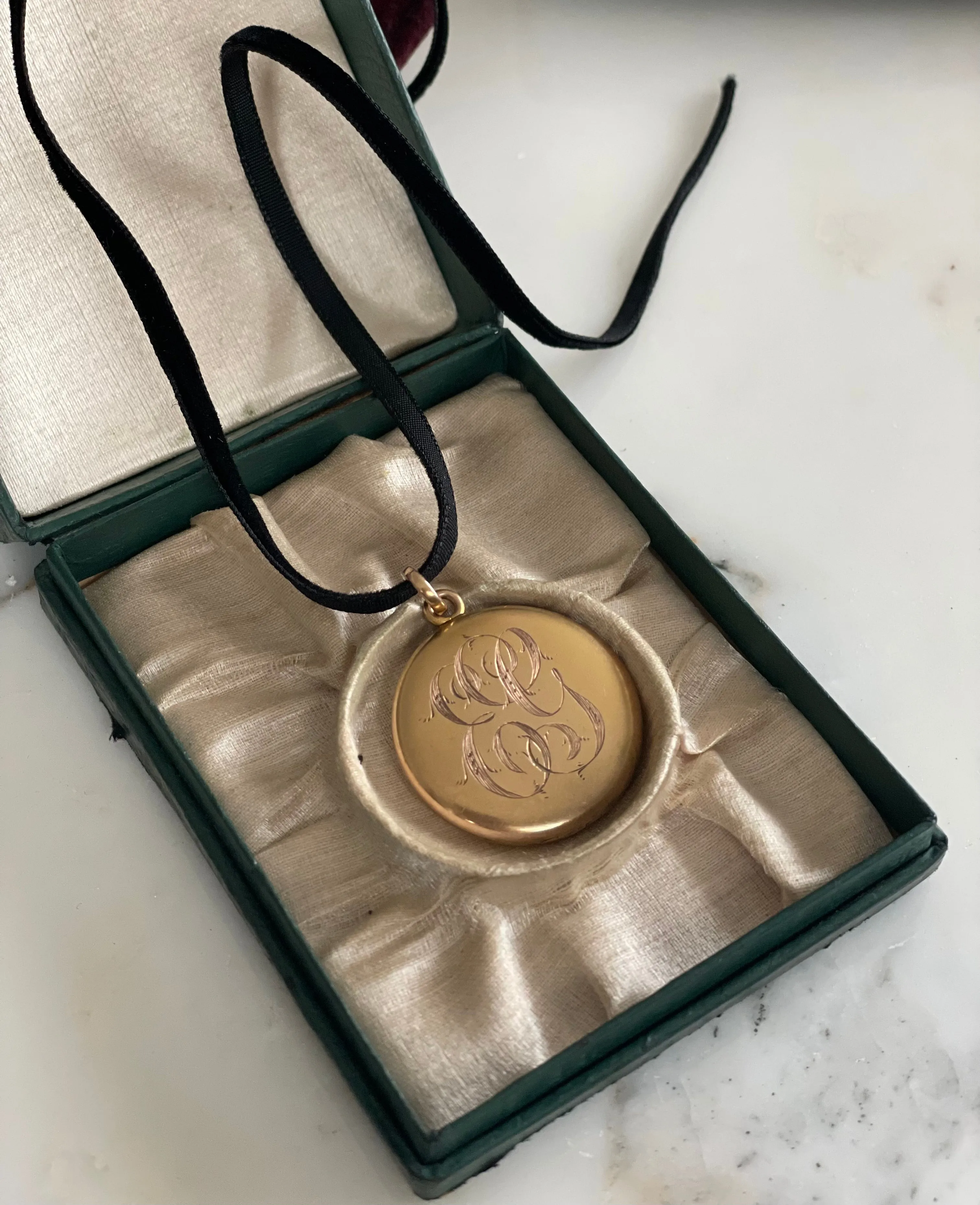 Monogram Victorian Locket Necklace