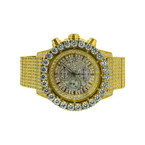 Monster Bezel CZ Iced Out Watch Stainless Steel