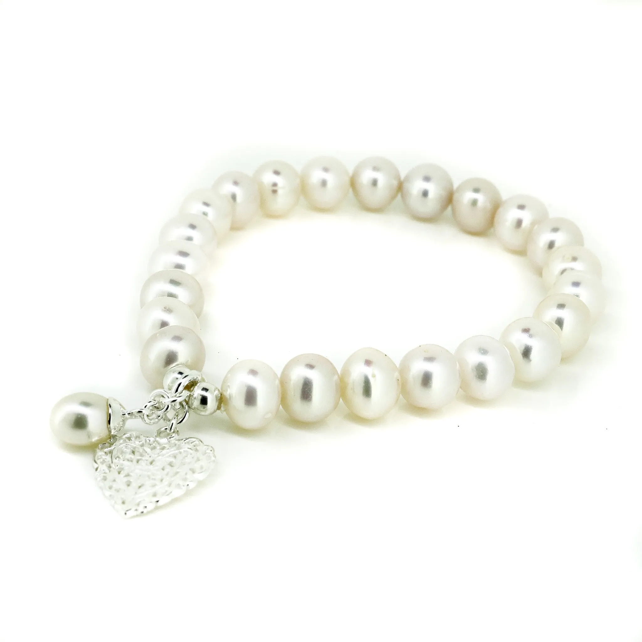 Ocean Hearts Pearl Stretch Bracelet