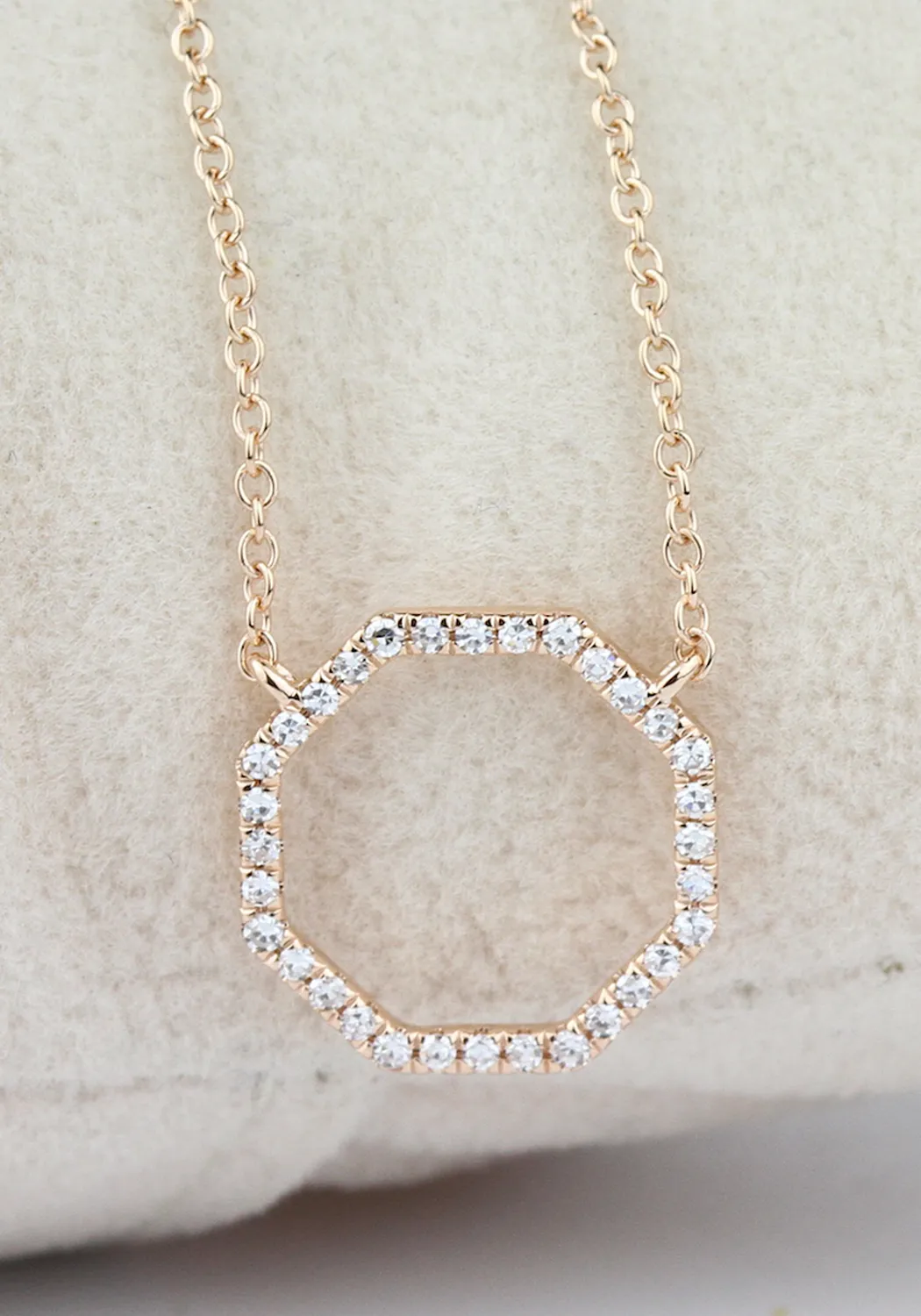 Parade Design 18KWG Diamond Open Octagon Necklace