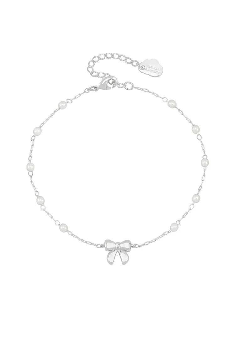 Pearl Bow Beaded Chain Bracelet