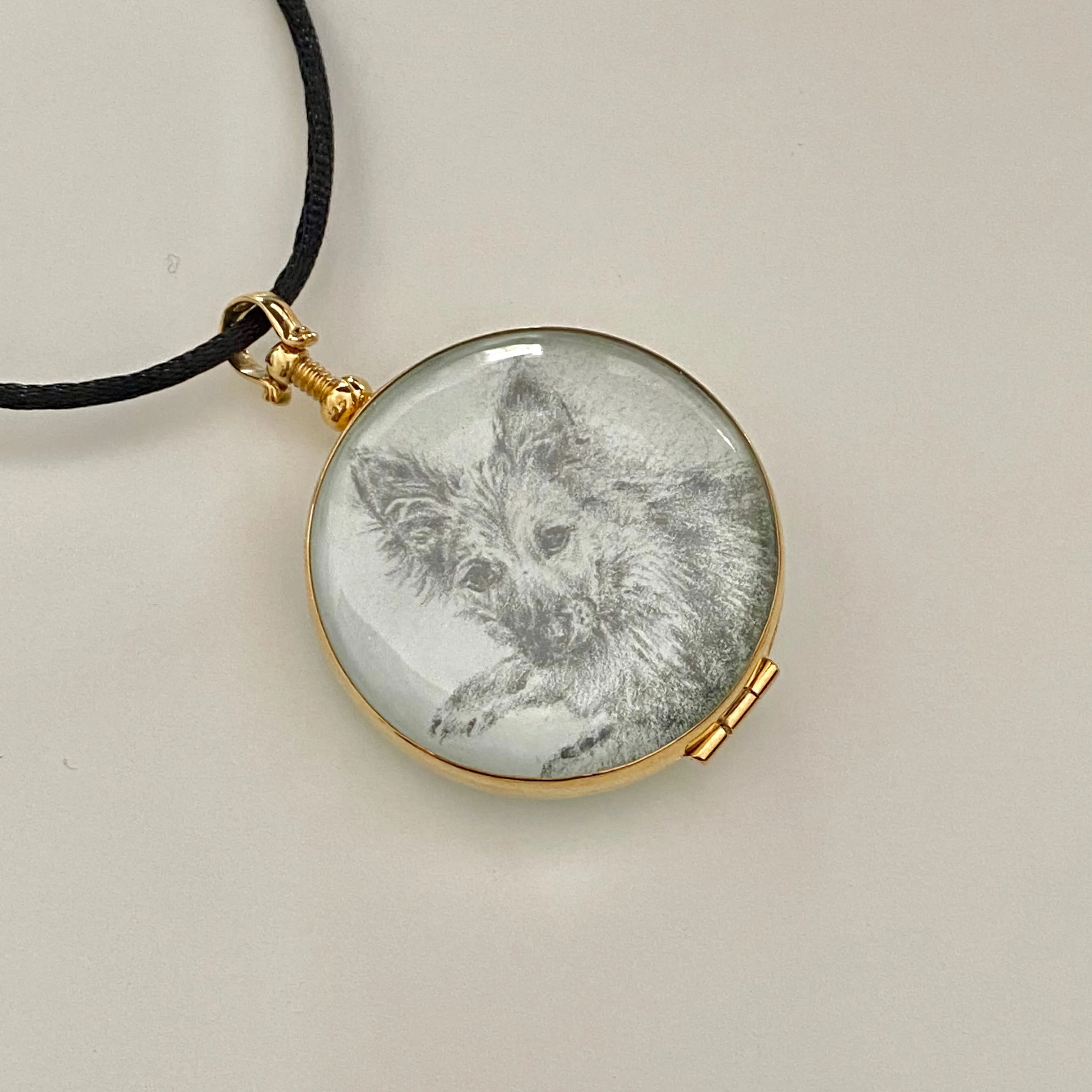 Round Gold Plated Silver Locket - Small
