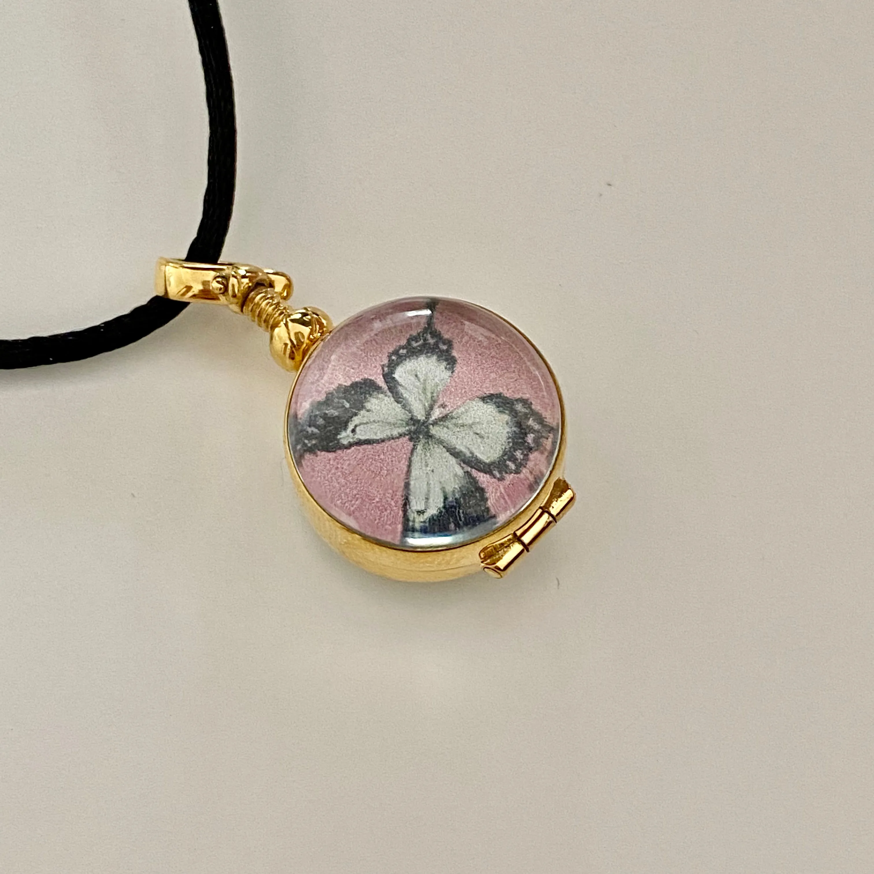 Round Rose Gold Plated Silver Locket - Large