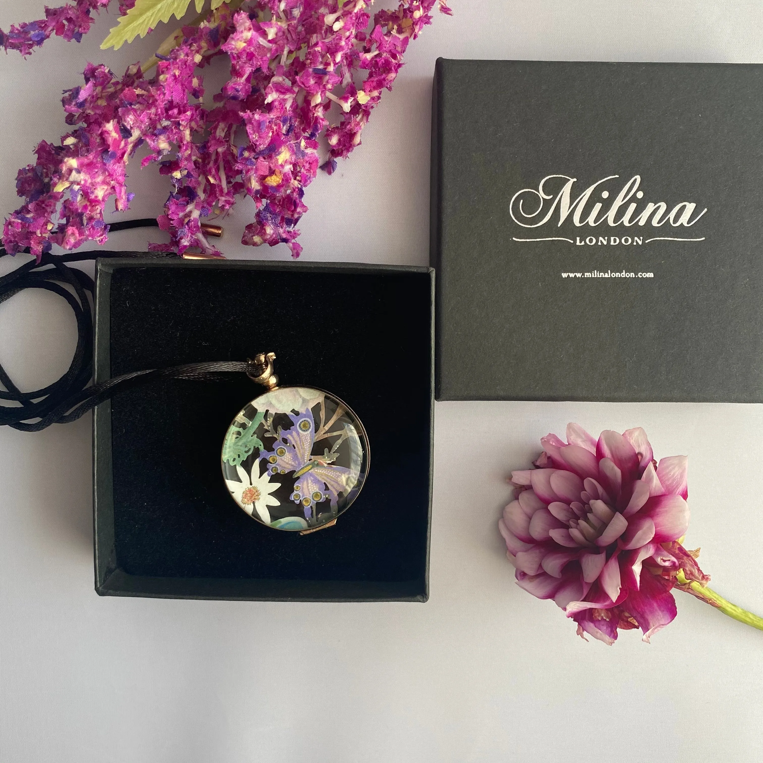 Round Rose Gold Plated Silver Locket - Large