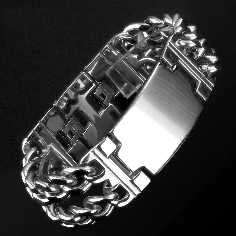 Stainless Steel Bracelet w/Engraving Plate