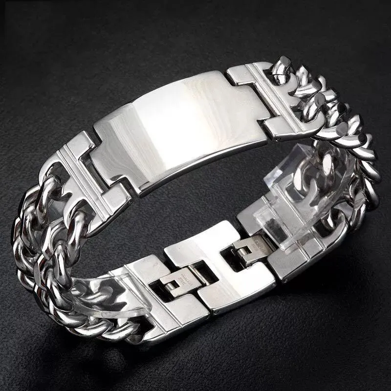 Stainless Steel Bracelet w/Engraving Plate