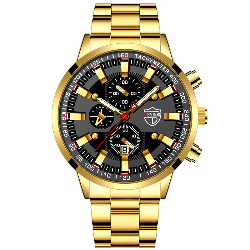 Stainless Steel Luminous Quartz Wristwatch