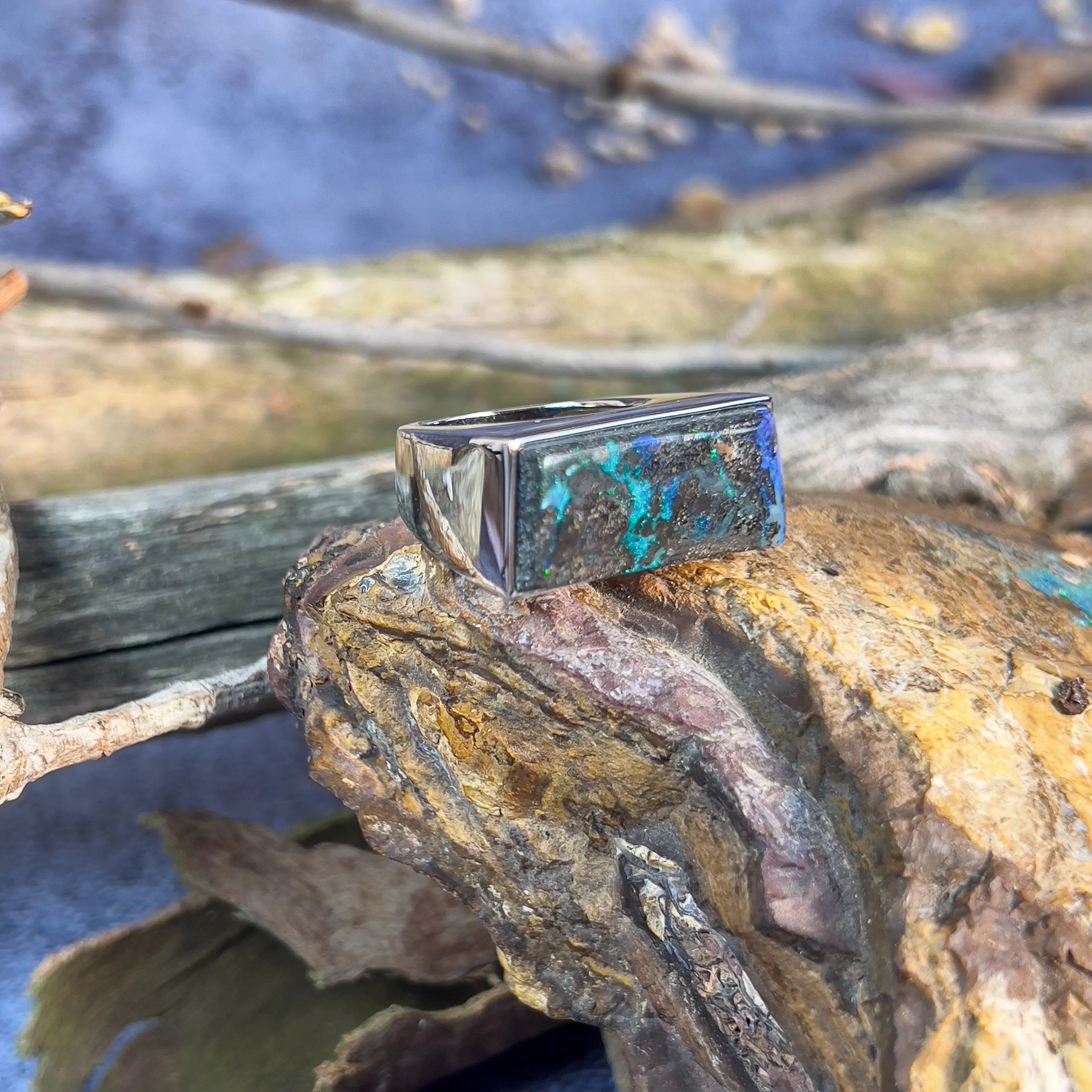 Sterling Silver Boulder Opal 15.58ct ring