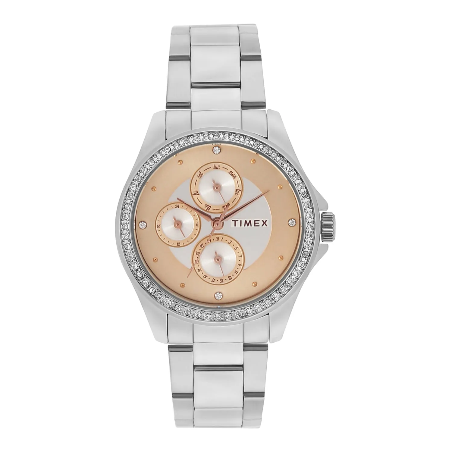 Timex Women Rose Gold Round Dial Watch - TWEL13000