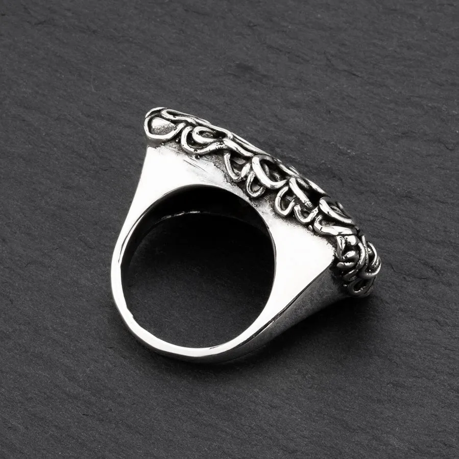 Unique Taxco Silver Rectangular Signet Ring