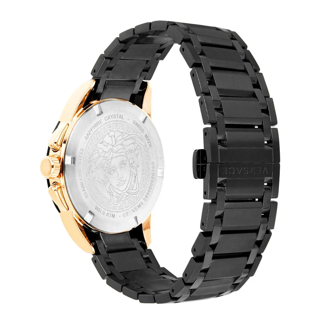 Versace Men 42 mm Size Black Round Dial Analog Watch- VEM800418