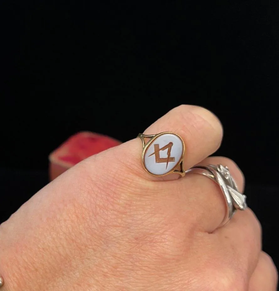 Victorian Sardonyx Masonic Signet Ring