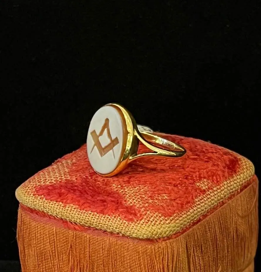 Victorian Sardonyx Masonic Signet Ring