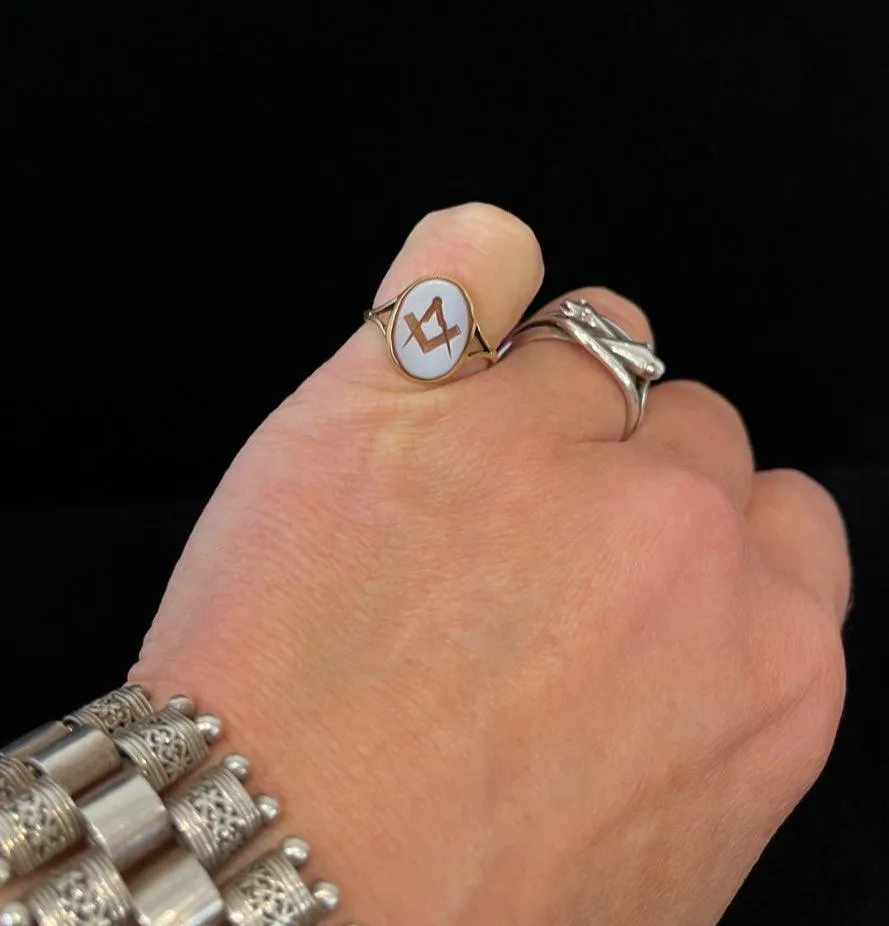 Victorian Sardonyx Masonic Signet Ring